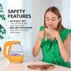 imageOVENTE Glass Electric Kettle Hot Water Boiler 15 Liter Borosilicate Glass Fast Boiling Countertop Heater  BPA Free Auto Shut Off Instant Water Heater Kettle for Coffee ampamp Tea Maker  Green KG83GOrange