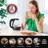 imageOVENTE Glass Electric Kettle Hot Water Boiler 15 Liter Borosilicate Glass Fast Boiling Countertop Heater  BPA Free Auto Shut Off Instant Water Heater Kettle for Coffee ampamp Tea Maker  Green KG83GBlack
