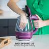 imageOVENTE Glass Electric Kettle Hot Water Boiler 15 Liter Borosilicate Glass Fast Boiling Countertop Heater  BPA Free Auto Shut Off Instant Water Heater Kettle for Coffee ampamp Tea Maker  Green KG83GPurple