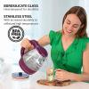 imageOVENTE Glass Electric Kettle Hot Water Boiler 15 Liter Borosilicate Glass Fast Boiling Countertop Heater  BPA Free Auto Shut Off Instant Water Heater Kettle for Coffee ampamp Tea Maker  Green KG83GPurple