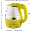 imageOVENTE Glass Electric Kettle Hot Water Boiler 15 Liter Borosilicate Glass Fast Boiling Countertop Heater  BPA Free Auto Shut Off Instant Water Heater Kettle for Coffee ampamp Tea Maker  Green KG83GGreen