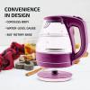 imageOVENTE Glass Electric Kettle Hot Water Boiler 15 Liter Borosilicate Glass Fast Boiling Countertop Heater  BPA Free Auto Shut Off Instant Water Heater Kettle for Coffee ampamp Tea Maker  Green KG83GPurple