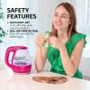imageOVENTE Glass Electric Kettle Hot Water Boiler 15 Liter Borosilicate Glass Fast Boiling Countertop Heater  BPA Free Auto Shut Off Instant Water Heater Kettle for Coffee ampamp Tea Maker  Green KG83GFuchsia