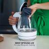 imageOVENTE Glass Electric Kettle Hot Water Boiler 15 Liter Borosilicate Glass Fast Boiling Countertop Heater  BPA Free Auto Shut Off Instant Water Heater Kettle for Coffee ampamp Tea Maker  Green KG83GWhite