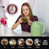 imageOVENTE Portable Electric Kettle Stainless Steel Instant Water Boiler Heater 17 Liter 1100W Double Wall Insulated Fast Boiling with Automatic Shut Off for Coffee Tea ampamp Cold Drinks White KD64WGreen