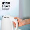 imageOVENTE Portable Electric Kettle Stainless Steel Instant Water Boiler Heater 17 Liter 1100W Double Wall Insulated Fast Boiling with Automatic Shut Off for Coffee Tea ampamp Cold Drinks White KD64WWhite