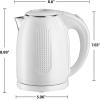 imageOVENTE Portable Electric Kettle Stainless Steel Instant Water Boiler Heater 17 Liter 1100W Double Wall Insulated Fast Boiling with Automatic Shut Off for Coffee Tea ampamp Cold Drinks White KD64WWhite