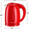 imageOVENTE Portable Electric Kettle Stainless Steel Instant Water Boiler Heater 17 Liter 1100W Double Wall Insulated Fast Boiling with Automatic Shut Off for Coffee Tea ampamp Cold Drinks White KD64WRed