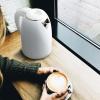 imageOVENTE Portable Electric Kettle Stainless Steel Instant Water Boiler Heater 17 Liter 1100W Double Wall Insulated Fast Boiling with Automatic Shut Off for Coffee Tea ampamp Cold Drinks White KD64WWhite