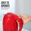 imageOVENTE Portable Electric Kettle Stainless Steel Instant Water Boiler Heater 17 Liter 1100W Double Wall Insulated Fast Boiling with Automatic Shut Off for Coffee Tea ampamp Cold Drinks White KD64WRed