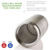 imageOvente 2 in 1 Silver Bundle Set with Stainless Steel Handheld Milk Frother and Vacuum Insulated 12 Ounce Travel Mug with Tea Infuser Compact and Portable Easy to Carry Perfect for the Coffee Lover