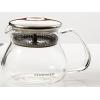 imageOvente Glass Teapot with High Grade Stainless Steel Infuser 27 Ounce with Free Measuring Scoop Heat Tempered Borosilicate Teapot Warmer with Leak and Spill Proof Technology Clear FGB27T