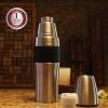 imageOvente Stainless Steel Double Walled Vacuum Insulated Mug 26 Ounce BPAFree Leak Free and Spill Proof with Removable Cup Portable Easy Travel and Clean Perfect for Hot or Cold Drinks Silver TSA26S