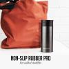 imageOvente Stainless Steel Vacuum Insulated Coffee Water Mug 16 oz Portable Double Wall Handheld Tumbler with Tea Infuser BPAFree Spill Proof Travel Friendly for Hot Cold Beverage Gunmetal MSA16GGunmetal