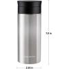 imageOvente Stainless Steel Vacuum Insulated Coffee Water Mug 16 oz Portable Double Wall Handheld Tumbler with Tea Infuser BPAFree Spill Proof Travel Friendly for Hot Cold Beverage Gunmetal MSA16GSilver