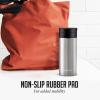 imageOvente Stainless Steel Vacuum Insulated Coffee Water Mug 16 oz Portable Double Wall Handheld Tumbler with Tea Infuser BPAFree Spill Proof Travel Friendly for Hot Cold Beverage Gunmetal MSA16GSilver