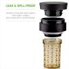 imageOvente Stainless Steel Vacuum Insulated Coffee Water Mug 16 oz Portable Double Wall Handheld Tumbler with Tea Infuser BPAFree Spill Proof Travel Friendly for Hot Cold Beverage Gunmetal MSA16GSilver