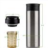 imageOvente Stainless Steel Vacuum Insulated Coffee Water Mug 16 oz Portable Double Wall Handheld Tumbler with Tea Infuser BPAFree Spill Proof Travel Friendly for Hot Cold Beverage Gunmetal MSA16GSilver