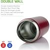 imageOvente Stainless Steel Vacuum Insulated Coffee Water Mug 16 oz Portable Double Wall Handheld Tumbler with Tea Infuser BPAFree Spill Proof Travel Friendly for Hot Cold Beverage Gunmetal MSA16GWine Red