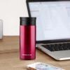 imageOvente Stainless Steel Vacuum Insulated Coffee Water Mug 16 oz Portable Double Wall Handheld Tumbler with Tea Infuser BPAFree Spill Proof Travel Friendly for Hot Cold Beverage Gunmetal MSA16GWine Red