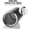 imageOvente Stainless Steel Vacuum Insulated Coffee Water Mug 16 oz Portable Double Wall Handheld Tumbler with Tea Infuser BPAFree Spill Proof Travel Friendly for Hot Cold Beverage Gunmetal MSA16GGunmetal