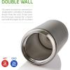 imageOvente Stainless Steel Vacuum Insulated Coffee Water Mug 16 oz Portable Double Wall Handheld Tumbler with Tea Infuser BPAFree Spill Proof Travel Friendly for Hot Cold Beverage Gunmetal MSA16GGunmetal