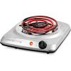 imageOVENTE Electric Countertop Single Burner 1000W Cooktop with 6quot Stainless Steel Coil Hot Plate 5 Level Temperature Control Indicator Light Compact Cooking Stove and Easy to Clean Silver BGC101SBGC101S  Silver