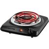 imageOVENTE Electric Countertop Single Burner 1000W Cooktop with 6quot Stainless Steel Coil Hot Plate 5 Level Temperature Control Indicator Light Compact Cooking Stove and Easy to Clean Silver BGC101SBGC101B  Black
