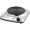 imageOVENTE Electric Countertop Single Burner 1000W Cooktop with 725 Inch Cast Iron Hot Plate 5 Level Temperature Control Compact Cooking Stove and Easy to Clean Stainless Steel Base Black BGS101BBGS101S  Silver