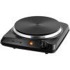imageOVENTE Electric Countertop Single Burner 1000W Cooktop with 725 Inch Cast Iron Hot Plate 5 Level Temperature Control Compact Cooking Stove and Easy to Clean Stainless Steel Base Black BGS101BBGS101B  Black
