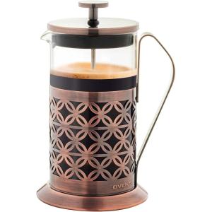 imageOVENTE French Press Coffee Maker 20 Ounce 4 Level Stainless Steel Filter System ampamp Heat Resistant Borosilicate Glass Scoop Included Copper FSF20CFSF34C
