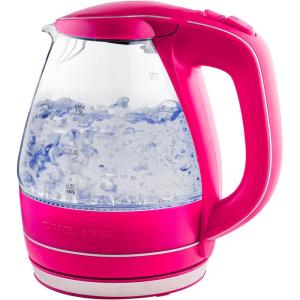 imageOVENTE Glass Electric Kettle Hot Water Boiler 15 Liter Borosilicate Glass Fast Boiling Countertop Heater  BPA Free Auto Shut Off Instant Water Heater Kettle for Coffee ampamp Tea Maker  Green KG83GFuchsia