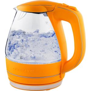 imageOVENTE Glass Electric Kettle Hot Water Boiler 15 Liter Borosilicate Glass Fast Boiling Countertop Heater  BPA Free Auto Shut Off Instant Water Heater Kettle for Coffee ampamp Tea Maker  Green KG83GOrange
