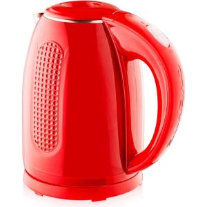 imageOVENTE Portable Electric Kettle Stainless Steel Instant Water Boiler Heater 17 Liter 1100W Double Wall Insulated Fast Boiling with Automatic Shut Off for Coffee Tea ampamp Cold Drinks White KD64WRed