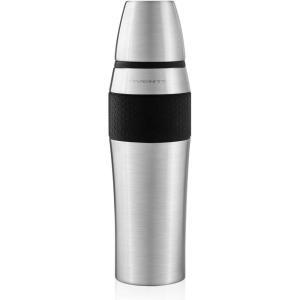 imageOvente Stainless Steel Double Walled Vacuum Insulated Mug 26 Ounce BPAFree Leak Free and Spill Proof with Removable Cup Portable Easy Travel and Clean Perfect for Hot or Cold Drinks Silver TSA26S