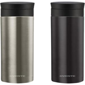 imageOvente Stainless Steel Vacuum Insulated Coffee Water Mug 12oz Portable Double Wall Handheld Tumbler with Tea Infuser BPAFree Spill Proof Travel Friendly for Hot Cold Beverage MSA12SG 2 Pack