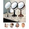 imageOvente 75quot Lighted Tabletop Vanity Makeup Mirror 1X ampamp 10X Magnifier Spinning Double Sided Round LED 3 Tone Smart Touch Auto Shut Off Timer Battery ampamp AC Plug Powered Antique Copper MPT75CO1X10XOil Rubbed Bronze