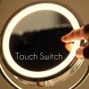 imageOvente 75quot Lighted Tabletop Vanity Makeup Mirror 1X ampamp 10X Magnifier Spinning Double Sided Round LED 3 Tone Smart Touch Auto Shut Off Timer Battery ampamp AC Plug Powered Antique Copper MPT75CO1X10XNickel Brushed
