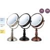 imageOvente 75quot Lighted Tabletop Vanity Makeup Mirror 1X ampamp 10X Magnifier Spinning Double Sided Round LED 3 Tone Smart Touch Auto Shut Off Timer Battery ampamp AC Plug Powered Antique Copper MPT75CO1X10XNickel Brushed