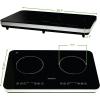 imageOVENTE Electric Induction Double Burner 1800W Portable Cooktop with 71 Inch Ceramic Hot Plate 8 Temperature Settings 5 Timer Levels LED Digital Display Panel ampamp Auto ShutOff Function Black BG61B