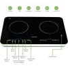 imageOVENTE Electric Induction Double Burner 1800W Portable Cooktop with 71 Inch Ceramic Hot Plate 8 Temperature Settings 5 Timer Levels LED Digital Display Panel ampamp Auto ShutOff Function Black BG61B