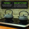 imageOVENTE Electric Induction Double Burner 1800W Portable Cooktop with 71 Inch Ceramic Hot Plate 8 Temperature Settings 5 Timer Levels LED Digital Display Panel ampamp Auto ShutOff Function Black BG61B