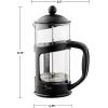 imageOvente French Press Coffee Tea and Espresso Maker Heat Resistant Borosilicate Glass with 4 Filter StainlessSteel System BPAFree Portable Pitcher Perfect for Hot ampamp Cold Brew 34oz Black FPT34BBlack