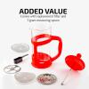 imageOvente French Press Coffee Tea and Espresso Maker Heat Resistant Borosilicate Glass with 4 Filter StainlessSteel System BPAFree Portable Pitcher Perfect for Hot ampamp Cold Brew 34oz Black FPT34BFPT  Red