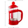 imageOvente French Press Coffee Tea and Espresso Maker Heat Resistant Borosilicate Glass with 4 Filter StainlessSteel System BPAFree Portable Pitcher Perfect for Hot ampamp Cold Brew 34oz Black FPT34BFPT  Red