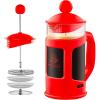 imageOvente French Press Coffee Tea and Espresso Maker Heat Resistant Borosilicate Glass with 4 Filter StainlessSteel System BPAFree Portable Pitcher Perfect for Hot ampamp Cold Brew 34oz Black FPT34BFPT  Red
