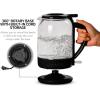 imageOVENTE Electric Glass Kettle 15 Liter 1500W Instant Hot Water Boiler Heater with ProntoFill Tech BoilDry Protection Automatic Shut Off Fast Boiling for Tea ampamp Coffee Black KG516B15L Glass Kettle Black