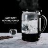 imageOVENTE Electric Glass Kettle 15 Liter 1500W Instant Hot Water Boiler Heater with ProntoFill Tech BoilDry Protection Automatic Shut Off Fast Boiling for Tea ampamp Coffee Black KG516B15L Glass Kettle Black