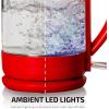 imageOVENTE Electric Glass Kettle 15 Liter 1500W Instant Hot Water Boiler Heater with ProntoFill Tech BoilDry Protection Automatic Shut Off Fast Boiling for Tea ampamp Coffee Black KG516B15L Glass Kettle Red