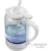 imageOVENTE Electric Glass Kettle 15 Liter 1500W Instant Hot Water Boiler Heater with ProntoFill Tech BoilDry Protection Automatic Shut Off Fast Boiling for Tea ampamp Coffee Black KG516B15L Glass Kettle White